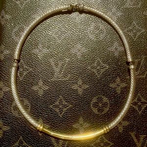 David Yurman Metro Diamond Cable Choker Necklace Silver & 14k Gold with Diamonds